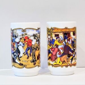 Arcopal France 2 milk glass Mugs